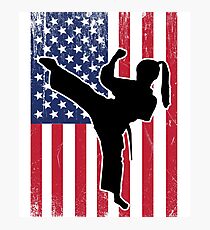 Martial Arts USA Flag Design Womens Photographic Print