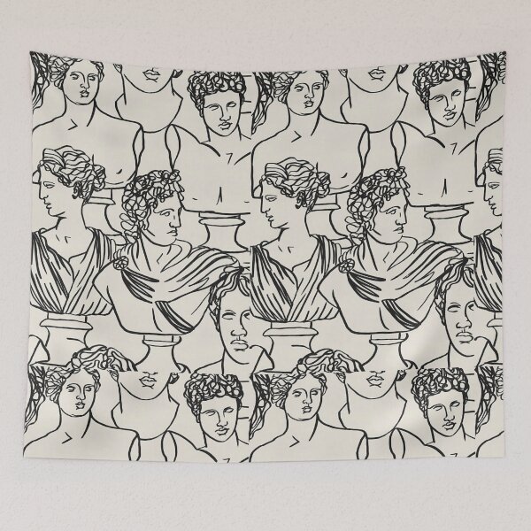 Item preview, classic statues art pattern designed and sold by Pretty Postcards.