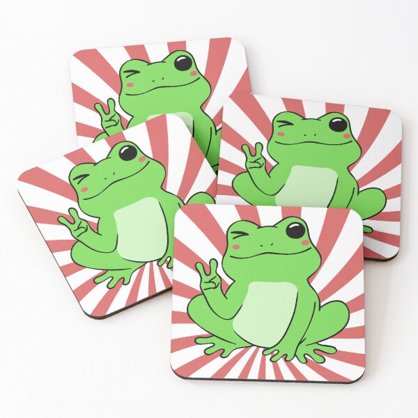 Item preview, Frog winking and flashing the peace sign designed and sold by SBDesignsForYou.