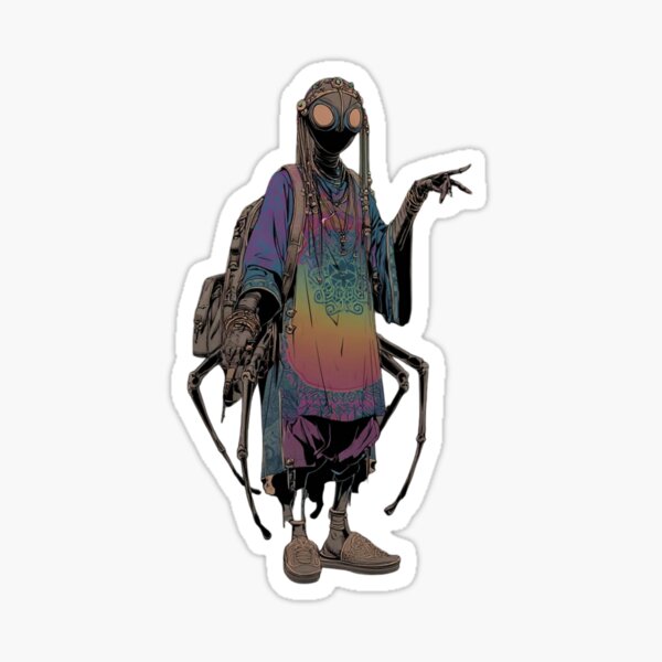 Item preview, Title: Cyber Nomad of the Wastes designed and sold by Stickerlot.