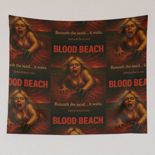Item preview, Blood Beach/ Retro Horror Monster Poster designed and sold by Dark Witchery.