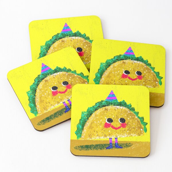 Item preview, Party Hat Taco with Cheeky Smile designed and sold by bubblegoth.