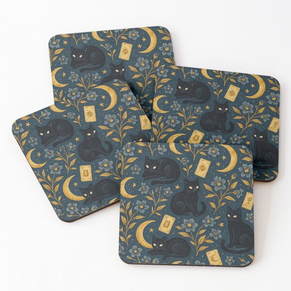 Item preview, Mystic Cats & Moonlight – Seamless Esoteric Pattern designed and sold by Neonyx2020.