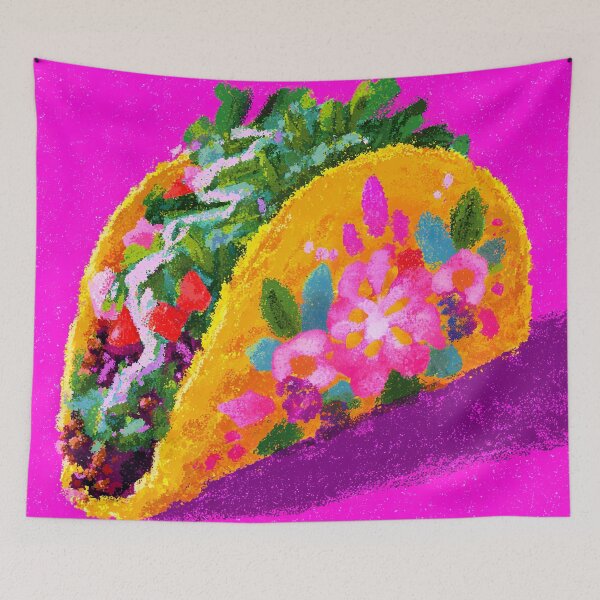 Item preview, Floral Taco with Pink Background designed and sold by bubblegoth.