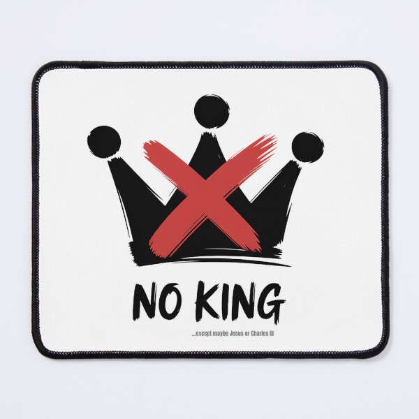 Item preview, No King… except maybe Jesus or Charles III designed and sold by Interrupt Art.