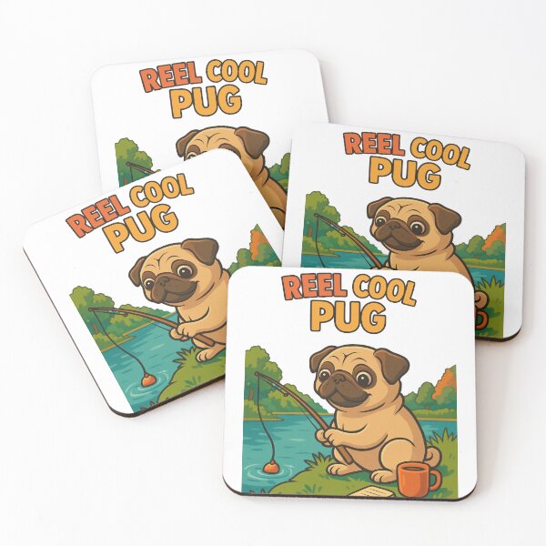 Item preview, funny fishing pug dog designed and sold by LadyWoo.