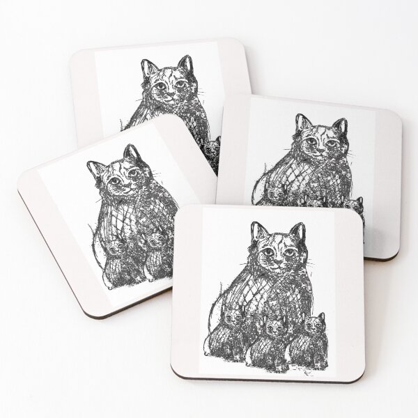 Item preview, The black cat family cross my path! By Bevilaqua Original Draw White designed and sold by Helios Be. Lavsh.