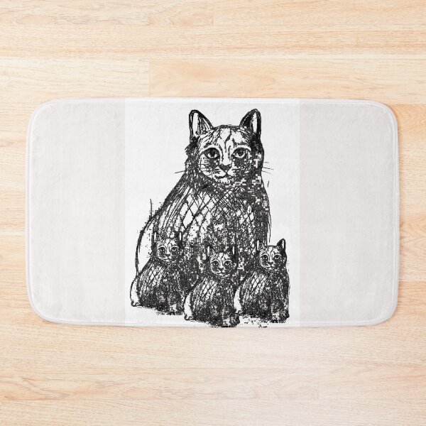 Item preview, The black cat family cross my path! By Bevilaqua Original Draw White designed and sold by Helios Be. Lavsh.