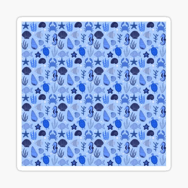 Item preview, Coastal oceanic blue pattern designed and sold by sammer-studio.