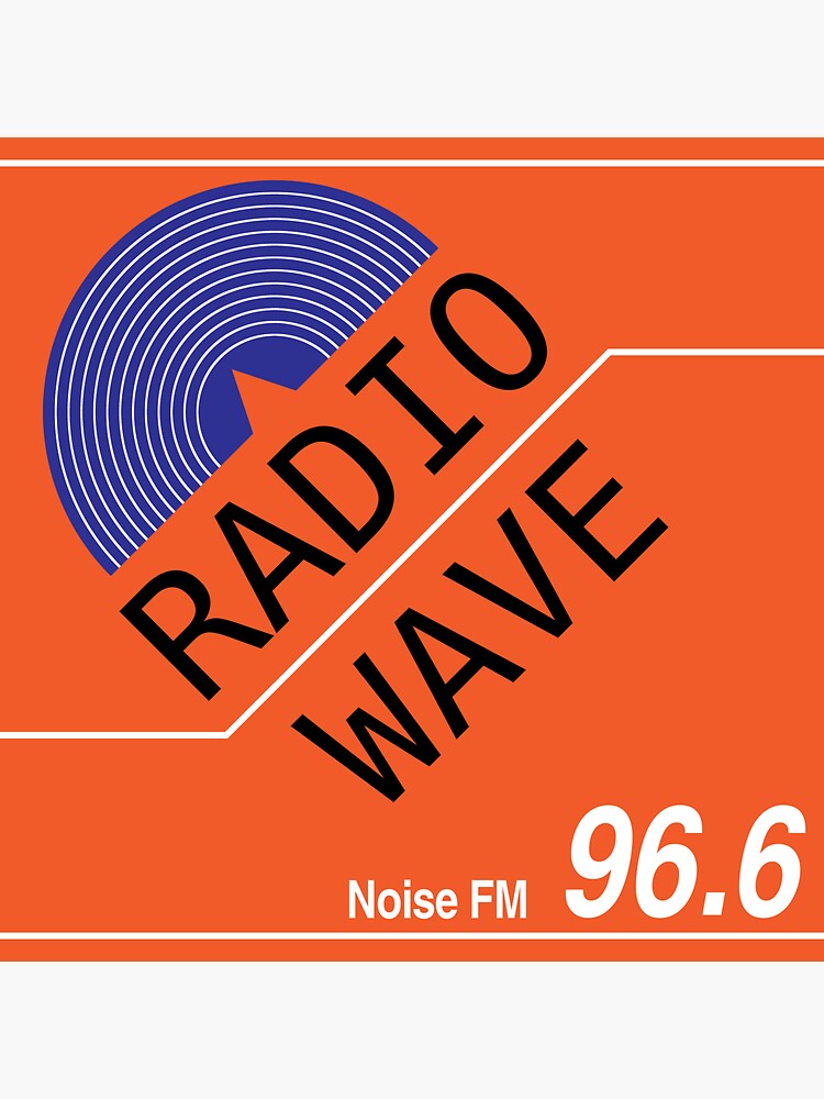 "Radio Wave" Sticker by DesignedByCats Redbubble