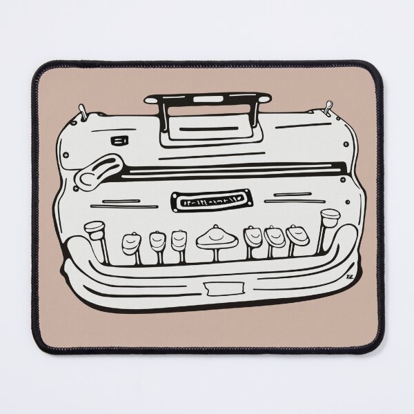 Item preview, Brailler. Black line illustration front view. Pink Tan designed and sold by LayerCakeDigDes.