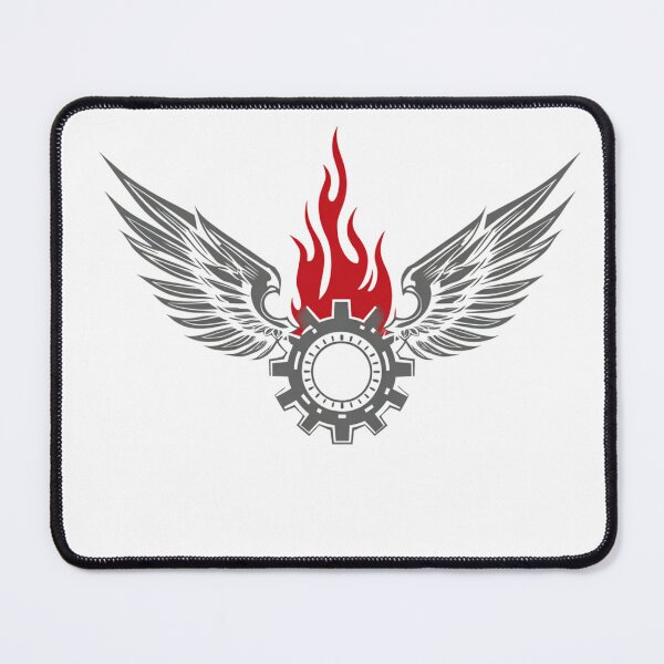 Item preview, Dark Winged Gear Flame Emblem – Grunge Mechanic Symbol Design designed and sold by Alphakenon.