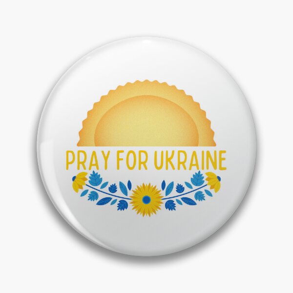Artikelvorschau, Pray for Ukraine - Sunflower and Perogie Design, Yellow Font - Varenyky/Pierogi/Perogy entworfen und verkauft von ROB604.