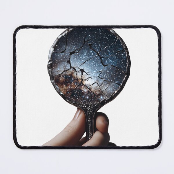Item preview, Cracked Mirror Galaxy – Surreal Cosmic Reflection Design designed and sold by Alphakenon.