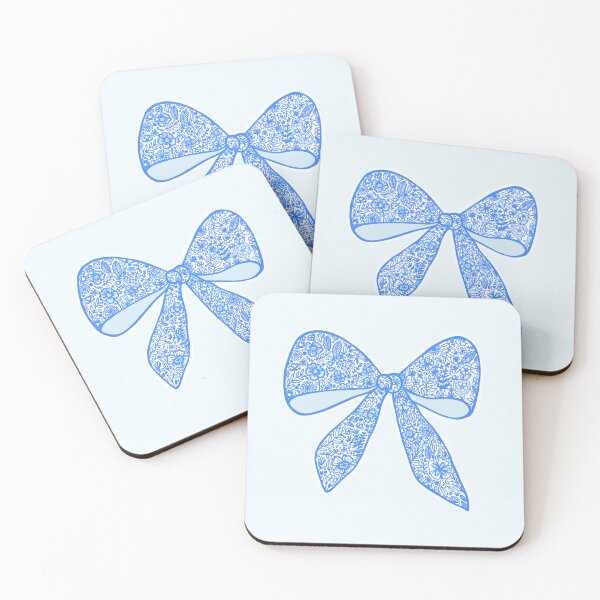 Item preview, Floral blue & white bow  designed and sold by itsokaymk.