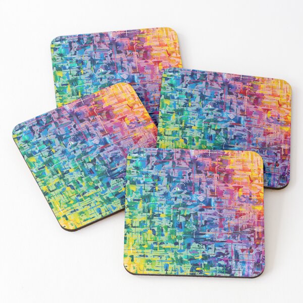 Item preview, “Reasons” abstract geometric rainbow colors designed and sold by emmalyonsart.