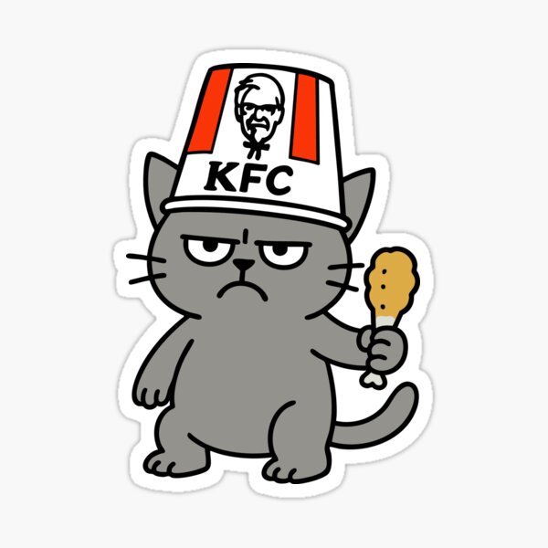 Artikel-Vorschau von Mürrische KFC-Katze, designt und verkauft von DrawnByAsh.
