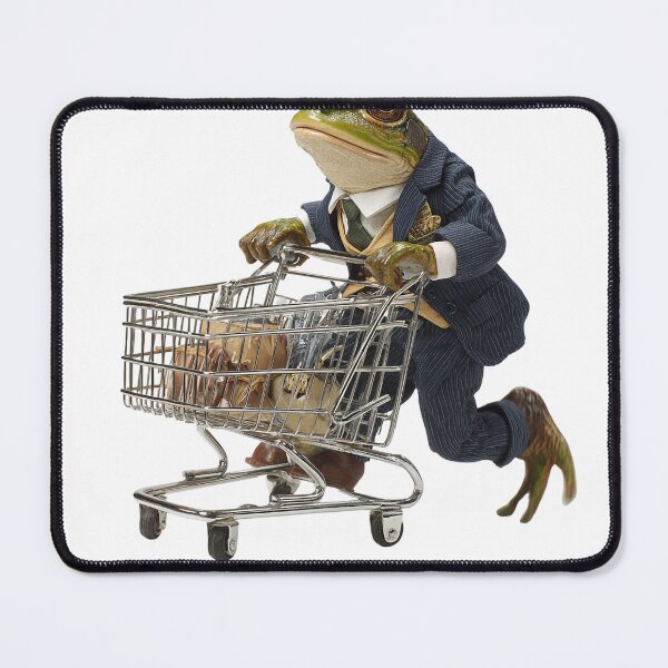 Item preview, Frog Business Tycoon with Shopping Cart – Funny Wealthy Frog Illustration designed and sold by Alphakenon.