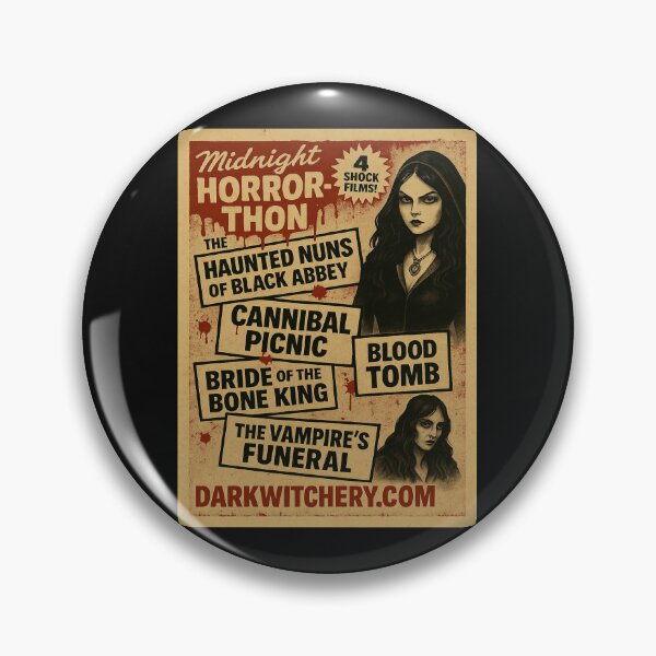 Item preview, Midnight Horror-Thon / Retro Grindhouse Horror Poster designed and sold by Dark Witchery.