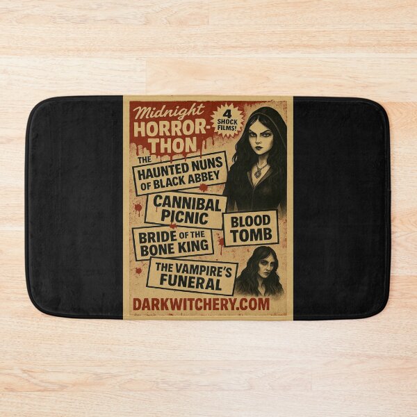 Item preview, Midnight Horror-Thon / Retro Grindhouse Horror Poster designed and sold by Dark Witchery.