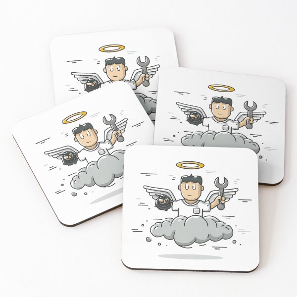 Item preview, Greasy-Handed Angel Mechanic – Cartoon Auto Tech with Wrench & Halo designed and sold by Alphakenon.