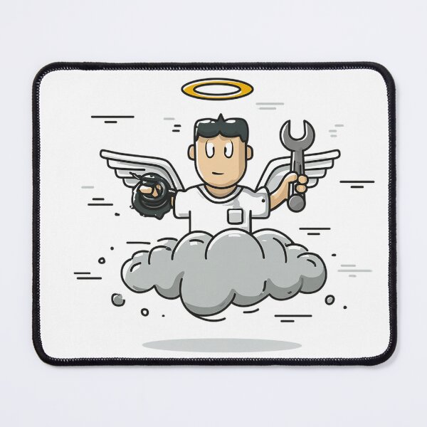 Item preview, Greasy-Handed Angel Mechanic – Cartoon Auto Tech with Wrench & Halo designed and sold by Alphakenon.