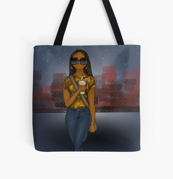 City Lights Afrocentric All Over Print Tote Bag