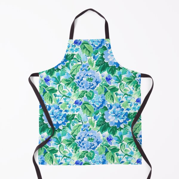 Item preview, Peonías preppy, grandmillennial, en toile en azul y verde designed and sold by SophieClimaArt.