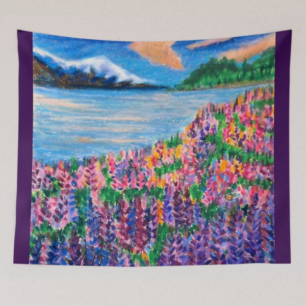Item preview, Lupins Near Mt. Cook designed and sold by PaniaBrown.