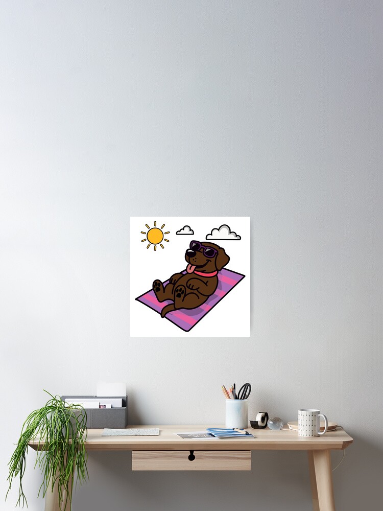 Thumbnail 2 of 3, Poster, Sunbathing Lab designed and sold by reddogbuckeye.