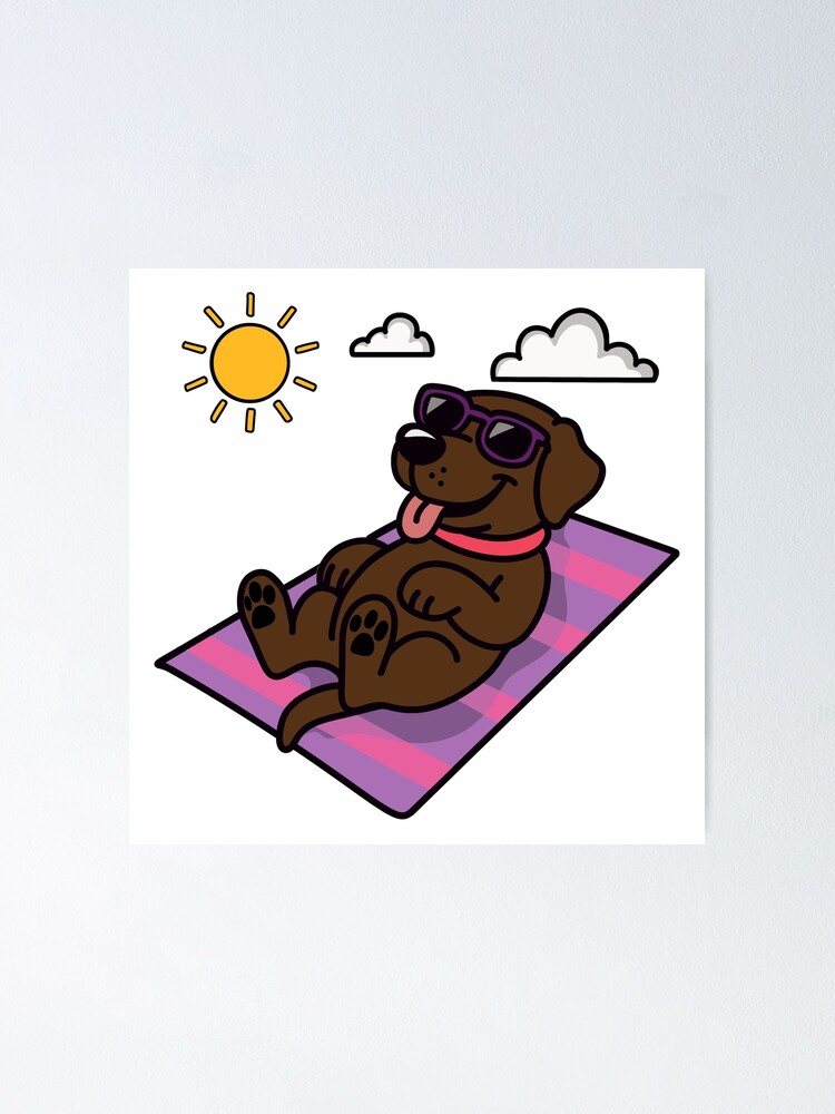 Thumbnail 1 of 3, Poster, Sunbathing Lab designed and sold by reddogbuckeye.