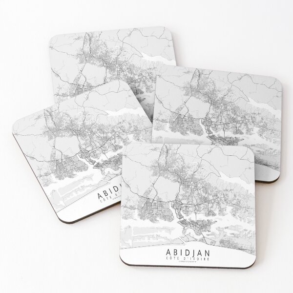 Item preview, Abidjan City Map of Côte d'Ivoire - Light designed and sold by deMAP.