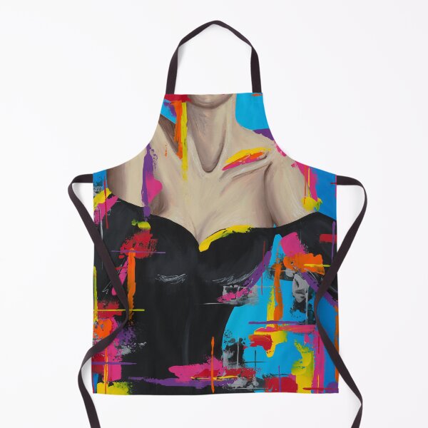 Item preview, “Without Shame” collar bone black dress abstract designed and sold by emmalyonsart.