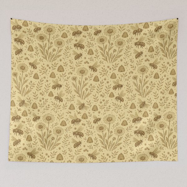 Item preview, Bees And Daisys - Botanial Drawings designed and sold by TooLazyToBrand.