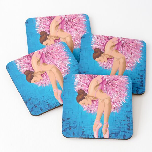 Item preview, Blue Tendu, abstract ballerina, pink tutu designed and sold by emmalyonsart.