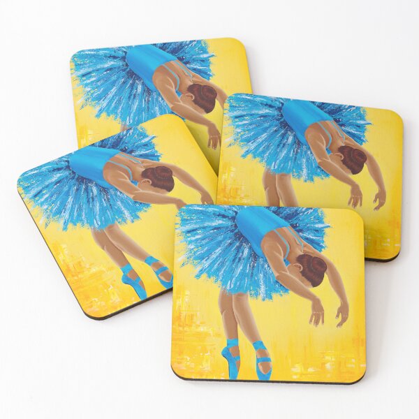 Item preview, Yellow Relevé, abstract ballerina, blue tutu designed and sold by emmalyonsart.