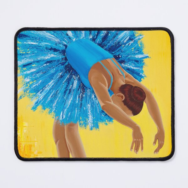 Item preview, Yellow Relevé, abstract ballerina, blue tutu designed and sold by emmalyonsart.