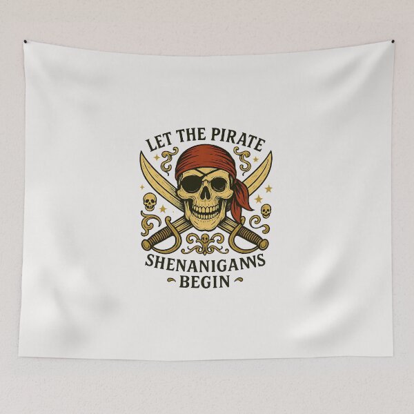 Item preview, Halloween Skull Let The Pirate Shenanigans Begin  designed and sold by diyoor.