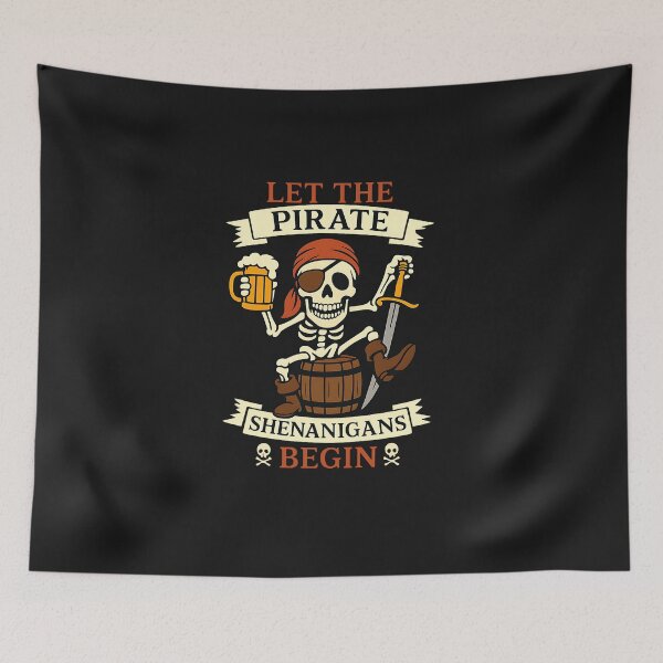 Item preview, Halloween Skull Let The Pirate Shenanigans Begin designed and sold by diyoor.