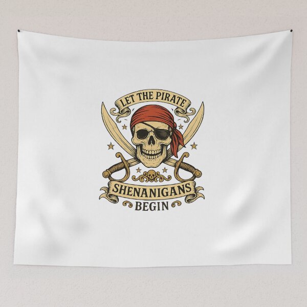 Item preview, Halloween Skull Let The Pirate Shenanigans Begin  designed and sold by diyoor.