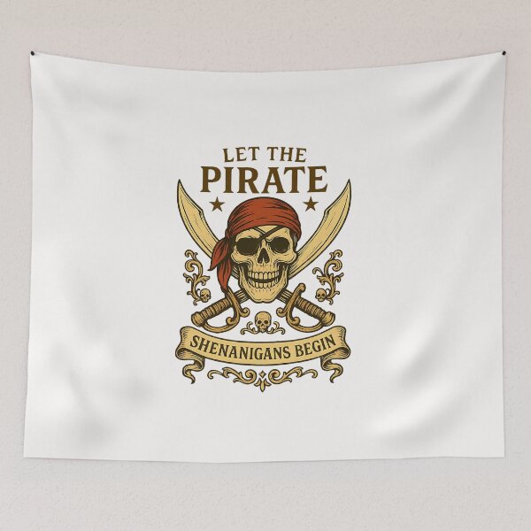 Item preview, Halloween Skull Let The Pirate Shenanigans Begin  designed and sold by diyoor.