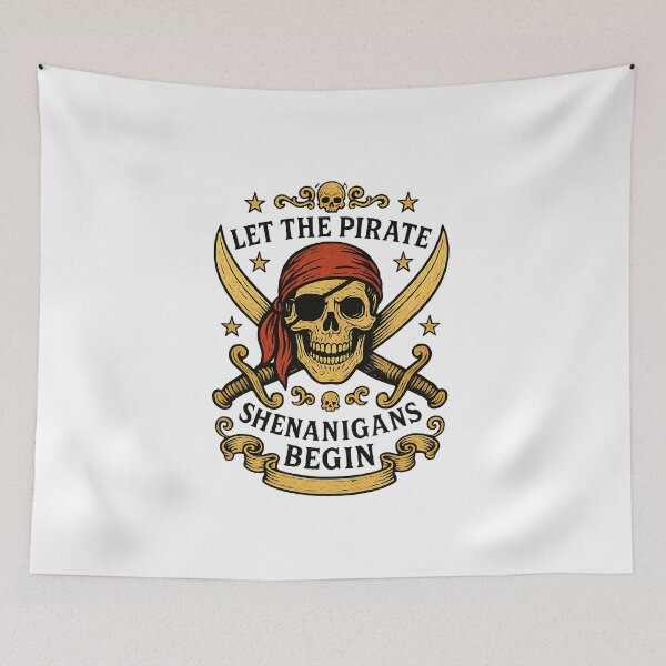Item preview, Halloween Skull Let The Pirate Shenanigans Begin  designed and sold by diyoor.