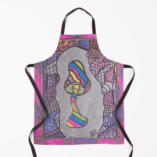 Item preview, Rainbow Mushroom Zentangle Art | Hand-Drawn Psychedelic Doodle Illustration designed and sold by larissa-myrie.