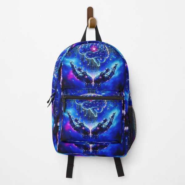 Item preview, "Neon Mind: Cyber Brain & Robotic Hands – Sci-Fi Art" designed and sold by unikkk.