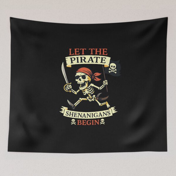 Item preview, Halloween Skull Let The Pirate Shenanigans Begin designed and sold by TalalosART.