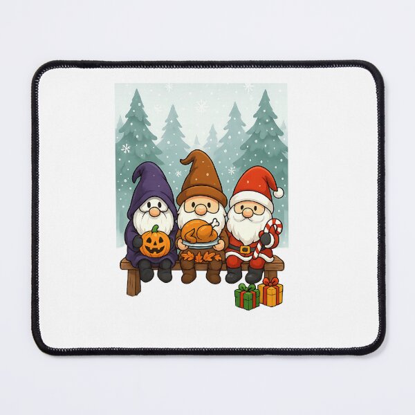 Item preview, Halloween Thanksgiving Christmas Happy HalloThanksMas Gnomes designed and sold by TalalosART.