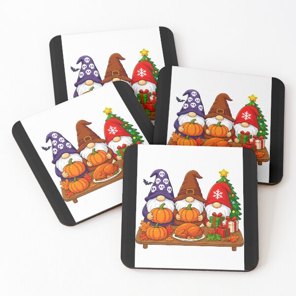 Item preview, Halloween Thanksgiving Christmas Happy HalloThanksMas Gnomes designed and sold by TalalosART.