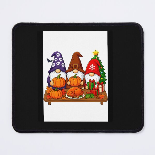 Item preview, Halloween Thanksgiving Christmas Happy HalloThanksMas Gnomes designed and sold by TalalosART.