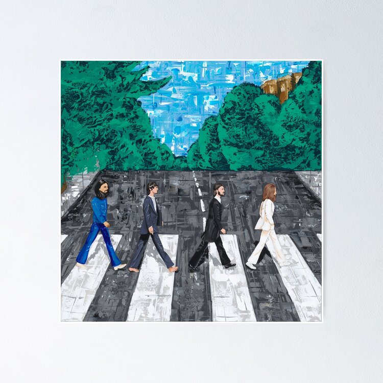 Abstract “Abbey Road”, Beatles album cover Sticker
