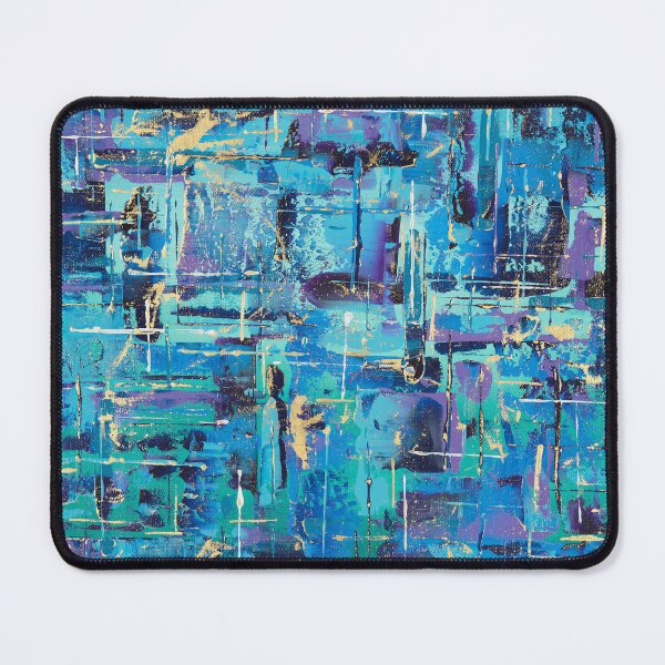 Item preview, “Stardust”, turquoise blue purple linear geometric abstract designed and sold by emmalyonsart.